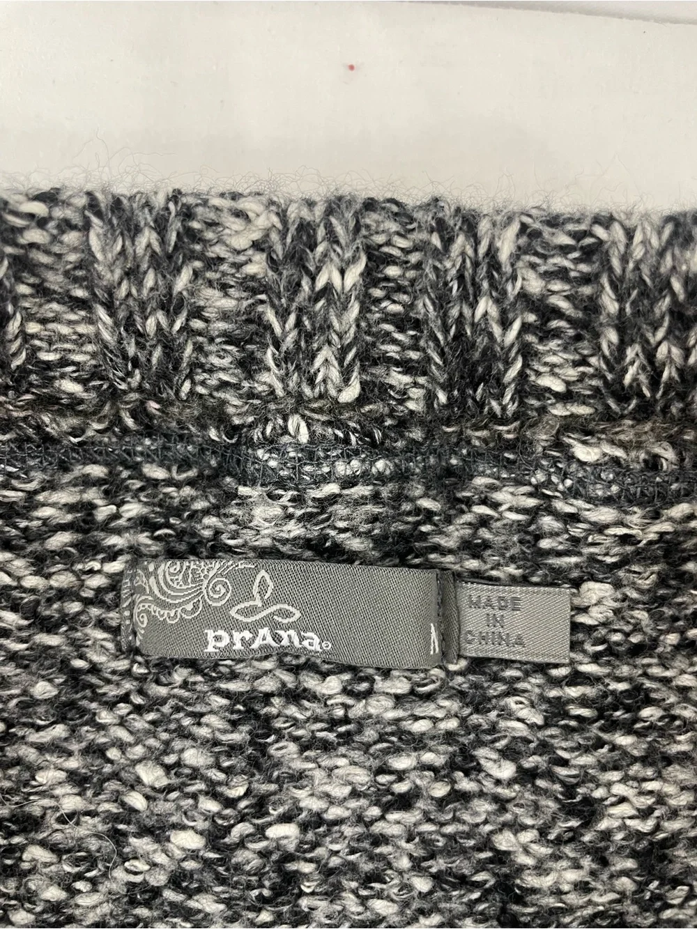 PrAna Knit Sweater Skirt Gray Marled Knit Wool Mohair Blend Flare Hem Boho  M